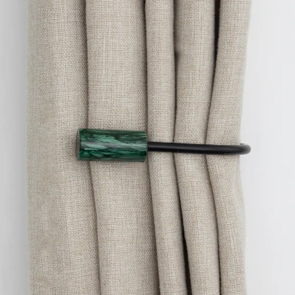 Marble Matt Black Curtain Holders